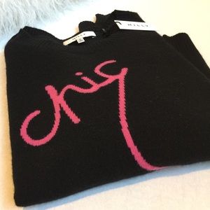 Milly Chic Intarsia Cashmere Sweater